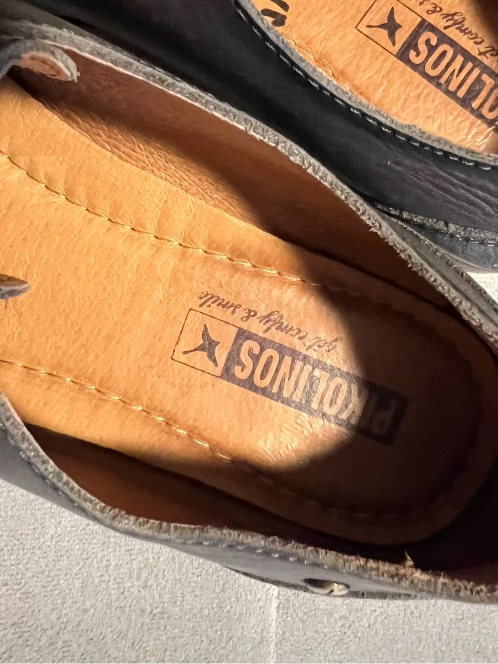 PIKOLINOS Dark Brown Leather Slip-On Loafers